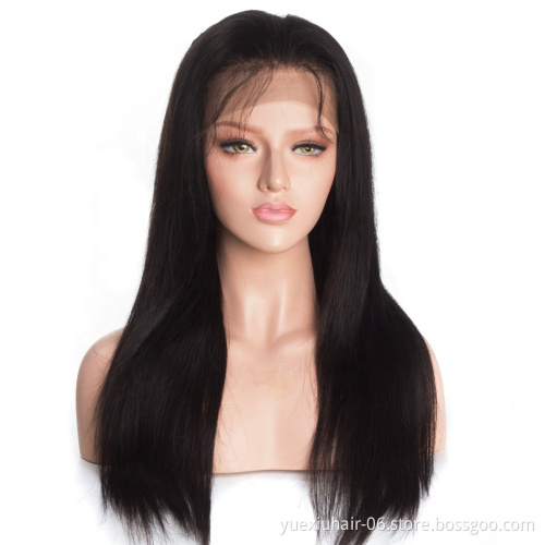 High Quality Popular Raw Indian Hair 180% Density 13X4 Lace Closure Soft Straight Wig Human Hair Free Shipping Wigs